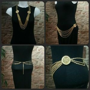 SOLD Vintage Accessocraft NYC 5 Chain Drape Belt